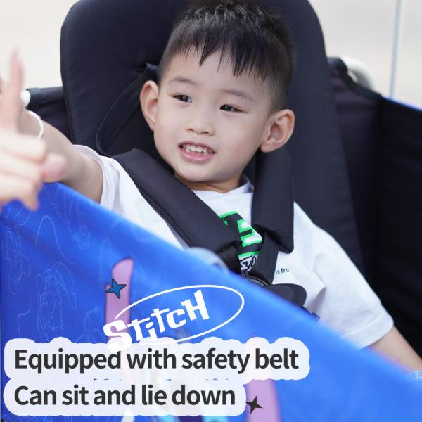 Equipped with safety beltCan sit and lie down