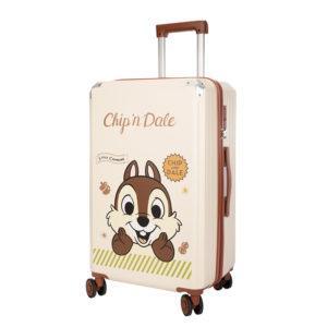 Cream CHIP 'N DALE suitcase with cute squirrel design, ideal for wholesale & Disney IP - licensed business