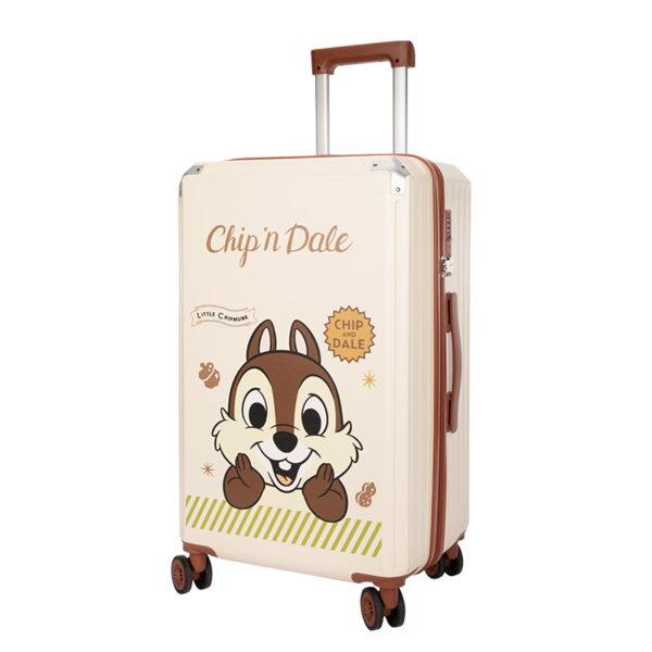 Cream CHIP 'N DALE suitcase with cute squirrel design, ideal for wholesale & Disney IP - licensed business