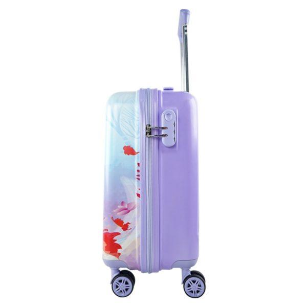 Side view of Disney Frozen suitcase with lock, suitable for IP-licensed retail programs
