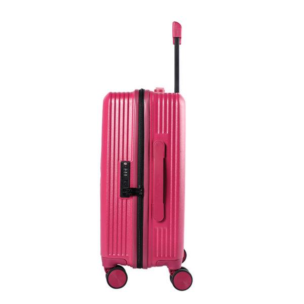 Close-up of pink LOTSO suitcase lock, emphasizing security for wholesale partnerships