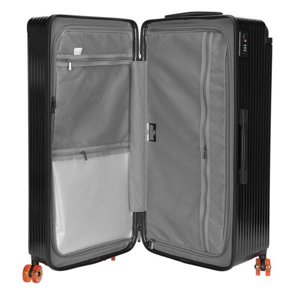 Spacious, organized interior of 33 - inch MICKEY suitcase, perfect for Disney IP - licensed retail