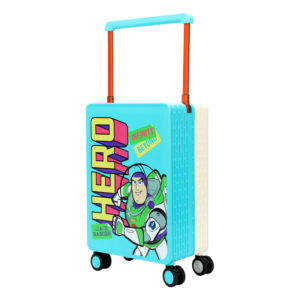 20-inch suitcase with vibrant blue Buzz Lightyear “HERO” graphic, ideal for wholesale & Disney IP - licensed business