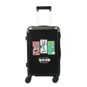 24 - inch black Disney suitcase with Mickey, Minnie, and Donald graphics, perfect for wholesale and Disney IP - licensed business