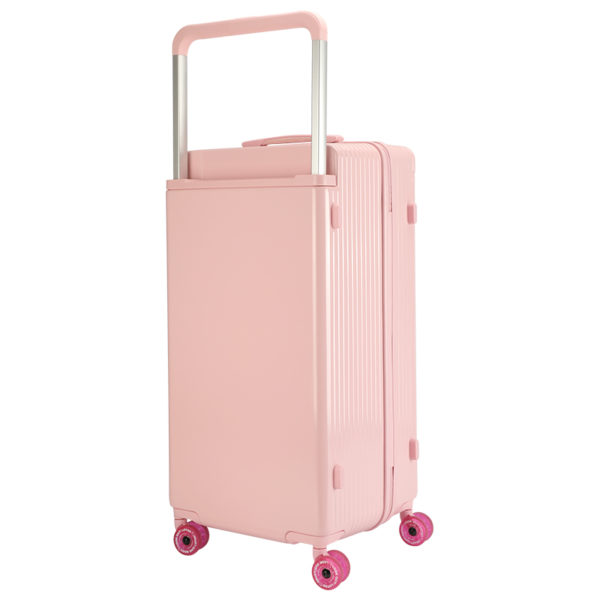 Back view of pink LOTSO suitcase, showcasing sleek design for Disney IP - licensed wholesale