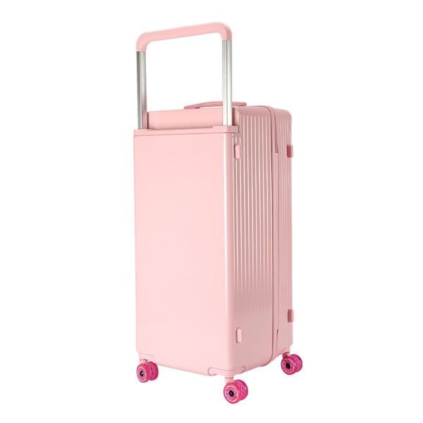 Back view of pink LOTSO suitcase, showcasing sleek design for Disney IP - licensed wholesale