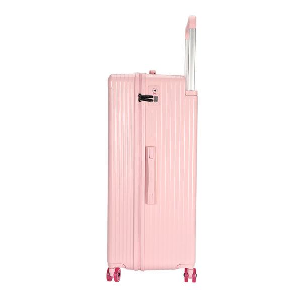 Side view of pink LOTSO suitcase with TSA lock, emphasizing security for IP - licensed wholesale