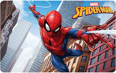 Spider-Man from Marvel Comics Slinging Webs Among Skyscrapers