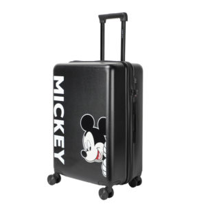 20 - inch black Mickey suitcase with peeking Mickey graphic and “MICKEY” text, perfect for wholesale & Disney IP - licensed business
