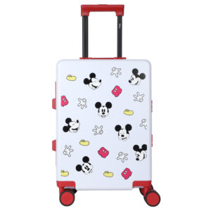 20 - inch white Mickey suitcase with Disney Mickey Mouse graphics and red accents, perfect for wholesale & Disney IP - licensed business