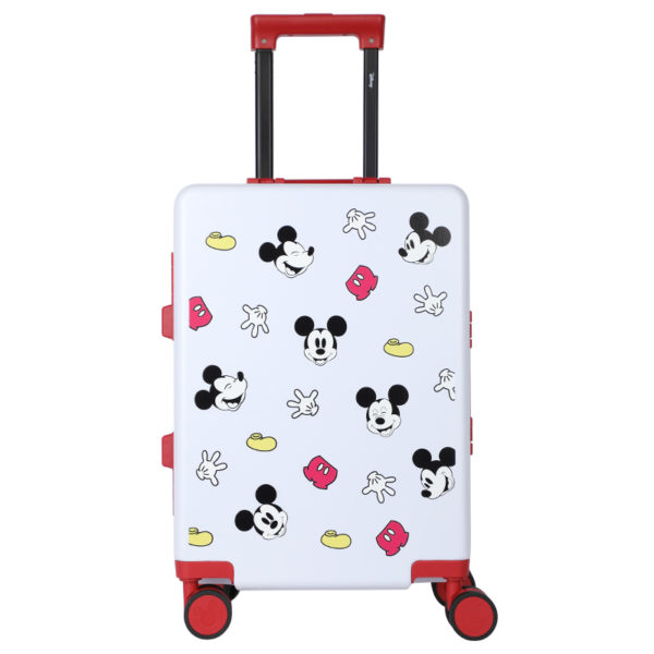 20 - inch white Mickey suitcase with Disney Mickey Mouse graphics and red accents, perfect for wholesale & Disney IP - licensed business