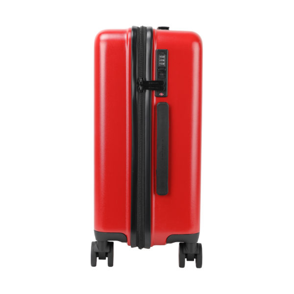 Side view of red Minnie suitcase with TSA lock, emphasizing security for IP - licensed wholesale (20 & 24 inches)