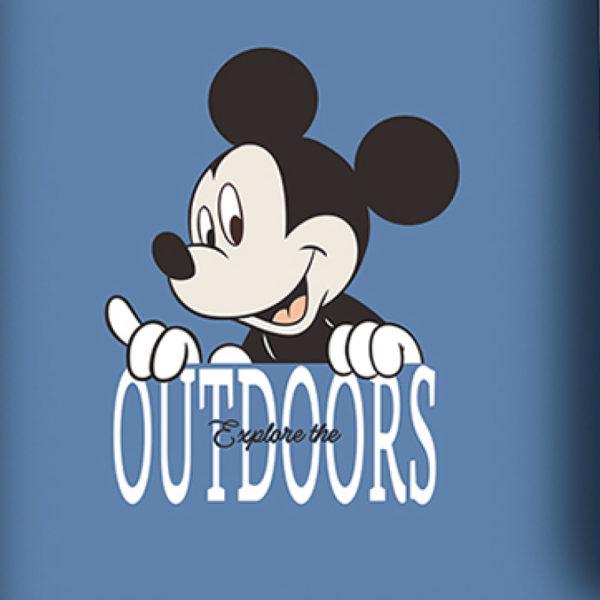 Close - up of Mickey graphic on blue MICKEY suitcase, showcasing Disney IP design for wholesale