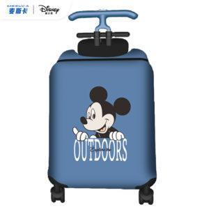 Front view of blue MICKEY suitcase with Mickey graphic, ideal for Disney IP - licensed retail