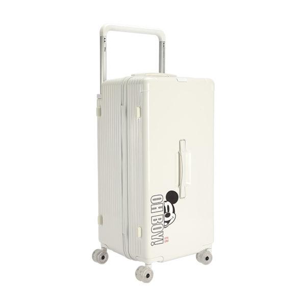White 28 - inch MICKEY suitcase with Mickey graphic, ideal for wholesale & Disney IP - licensed business