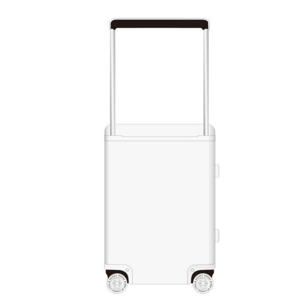 Back view of white MICKEY suitcase, showcasing clean design for IP - licensed wholesale